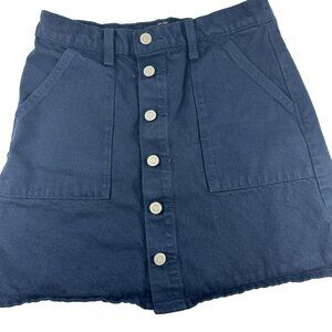Lucky Brand Womens Mini Utility Skirt Size 4/27 Navy Blue Cotton A Line Pockets